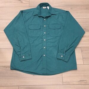 Vintage Five Brother Tallman Men's LT Green Flannel Shirt Chamois Made In USA
